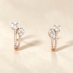 Diamond Duo Stud Earrings for Women