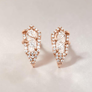 Diamond Shield Stud Earrings for Women