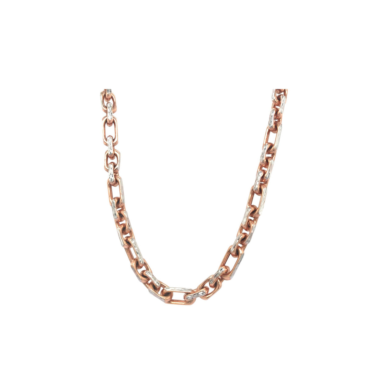 Designer Two-Tone Gold Chain Chunky Rectangular Links