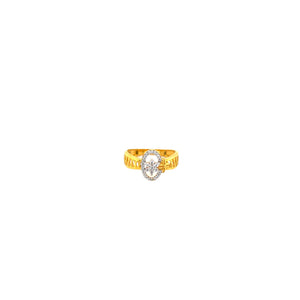 22KT Gold Oval CZ Statement Ring