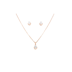 Minimal Diamond Pendant Set in Rose Gold