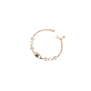 18KT Gold Bracelet for Women | Oval Leaf Centre Design