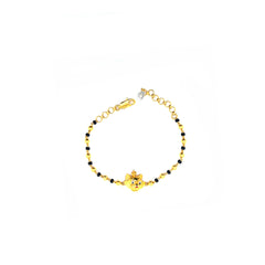 22K Gold Bachaa Black Bead Bracelet