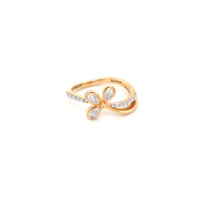 Diamond Floral Gold Ring