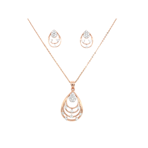 Layered Diamond Necklace Set in Rose Gold | Elegant Jewellery