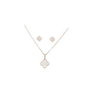 Floral Diamond Necklace Set in Gold | Elegant Fine Jewellery