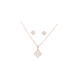 Floral Diamond Necklace Set in Gold | Elegant Fine Jewellery