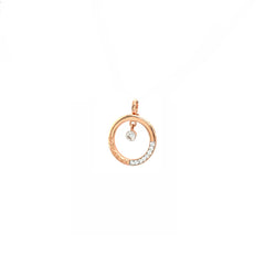 Circle Diamond Drop Pendant in Gold