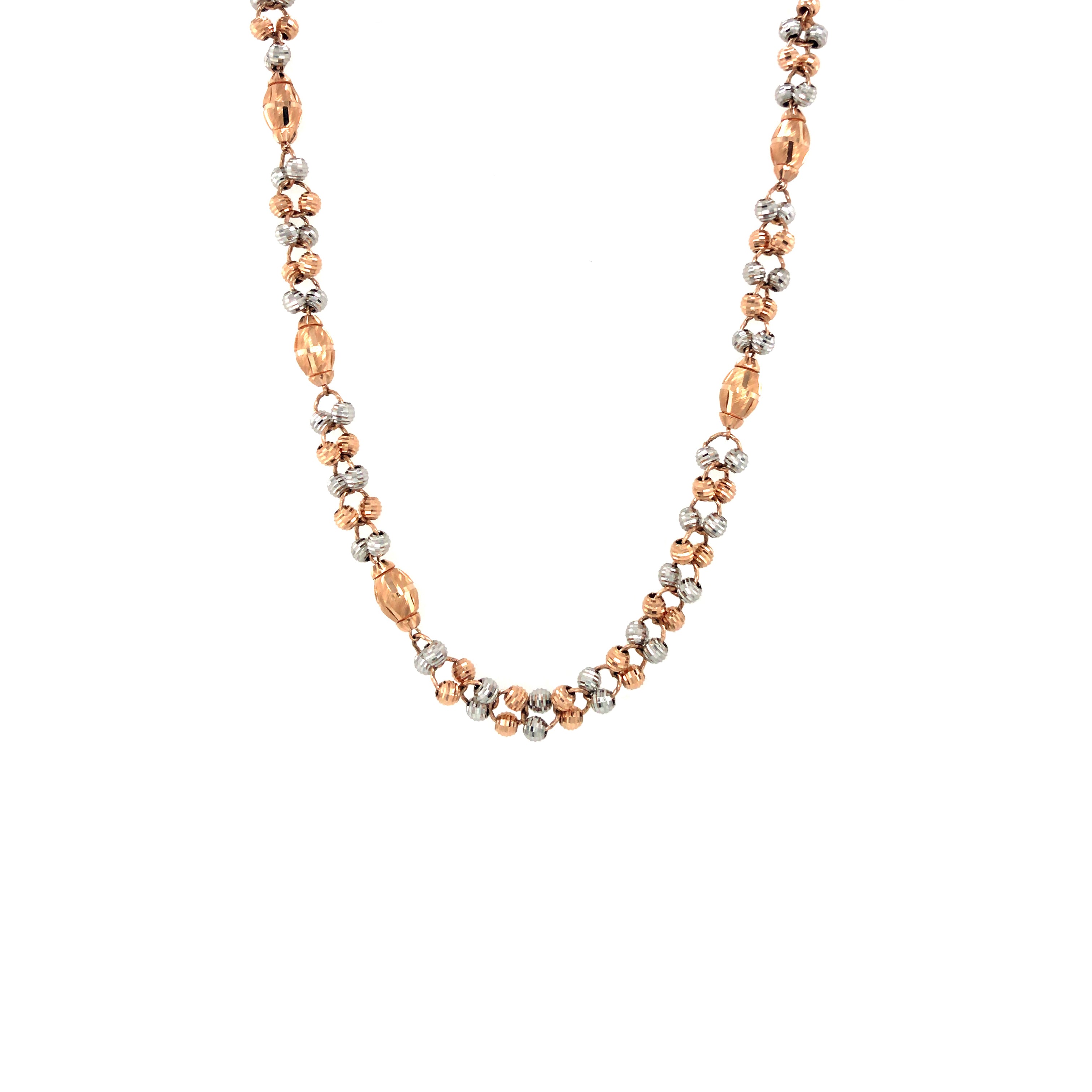 Two-Tone Daily Wear Gold Bead Chain | Stylish Bead Pattern
