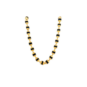22Kt Gold Black Beads Mala | Gold Black Beaded Chain