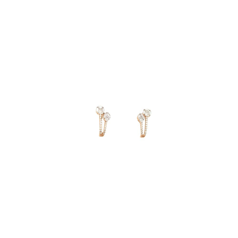 Diamond Duo Stud Earrings for Women