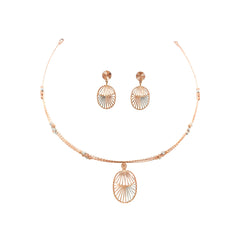 18KT Rose Gold Pendant Set Gift-Ready Dual Shade