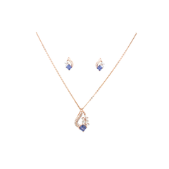 Diamond Necklace Set with Blue Stone | Elegant Fine Jewellery