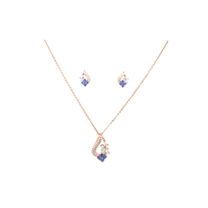 Diamond Necklace Set with Blue Stone | Elegant Fine Jewellery