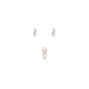 18KT Lightweight Pendant Set - Leaf Drop Design