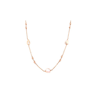 18KT Minimal Pearl Chain | Rose Gold Bead Detailing