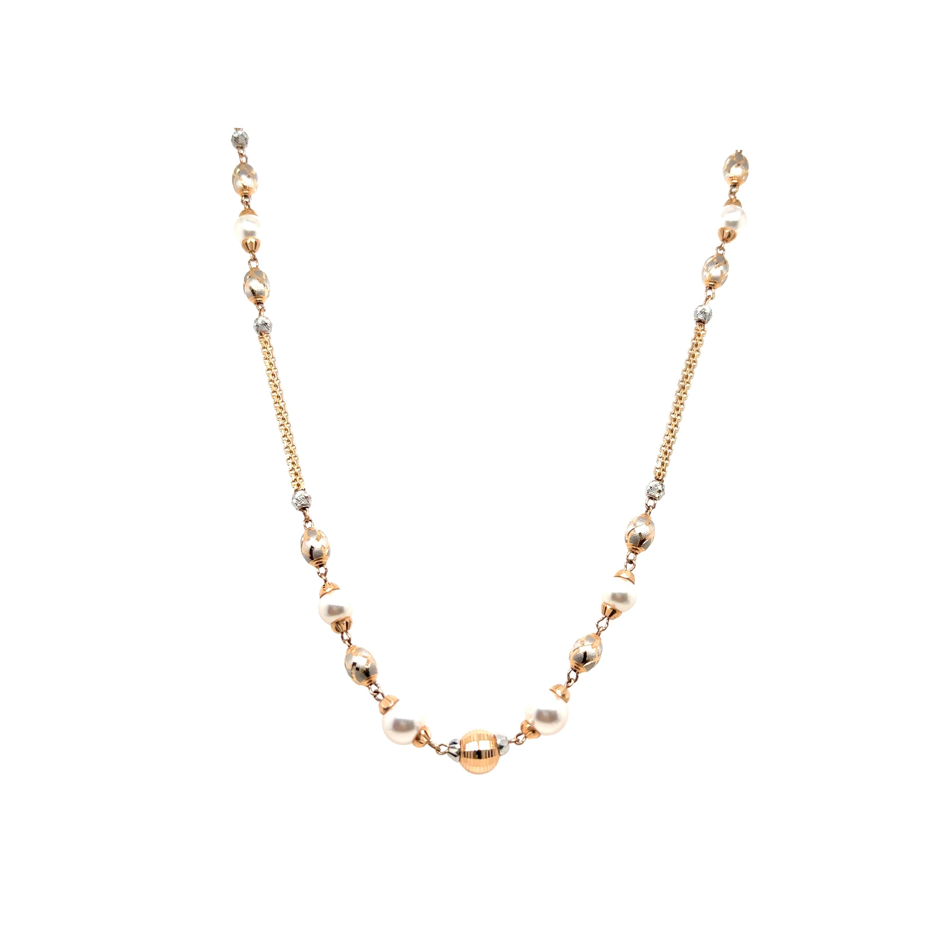 Designer Gold Bead & Pearl Chain Stylish Pattern