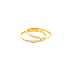 22KT Gold Bangles with Colour Accents Classic Style