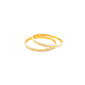 22KT Gold Bangles with Colour Accents Classic Style