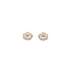 Diamond Floral Stud Earrings for Women
