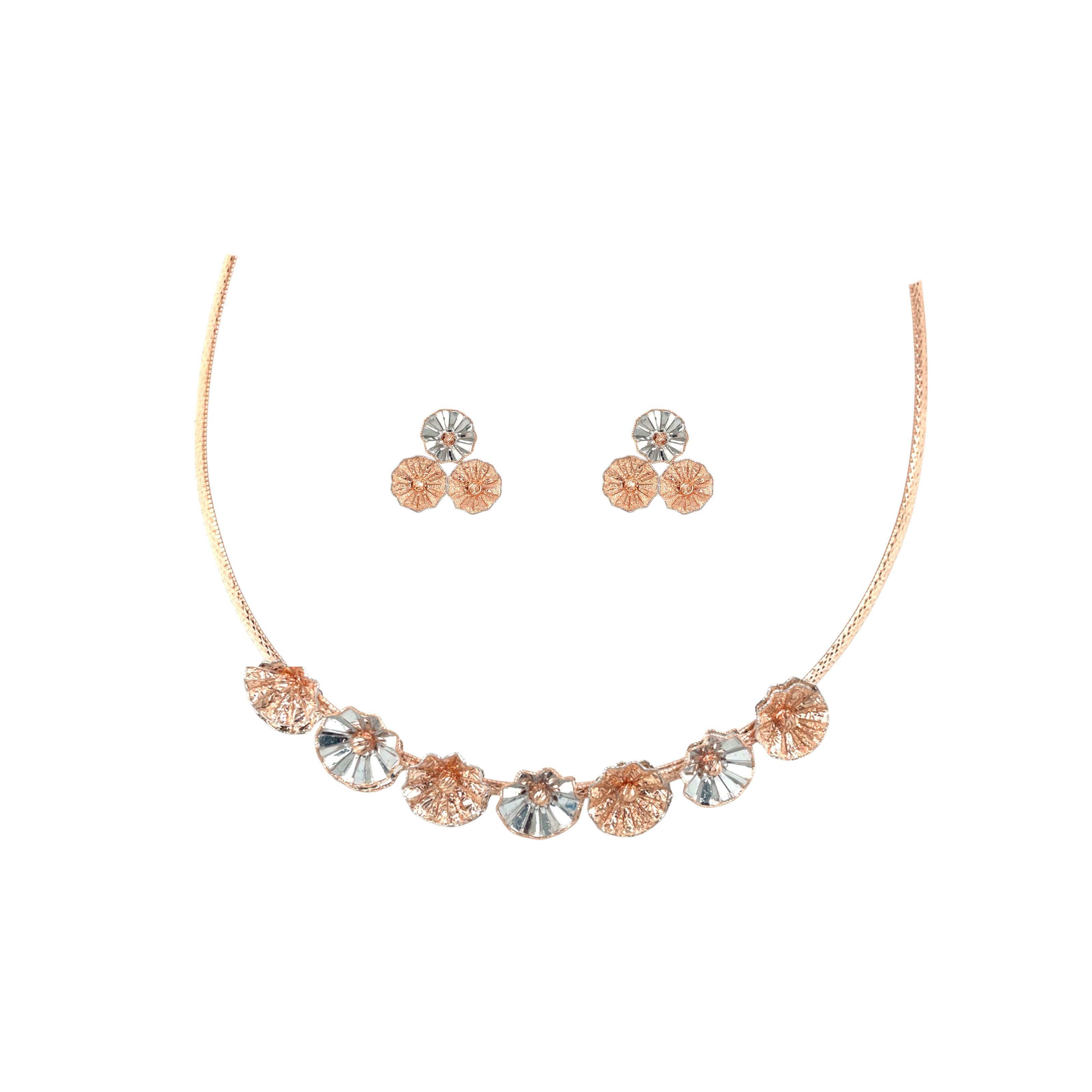 18KT Lightweight Floral Necklace Set for Women