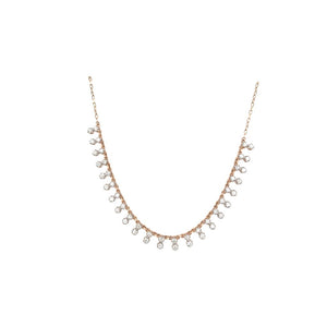 Delicate Diamond Drop Chain Necklace in Gold