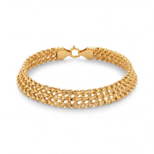 Luxurious 22K yellow gold bracelet featuring multiple layered chain links with a secure clasp and elegant handcrafted finish on a white background by Pachchigar Jewellers Ashokbhai.
