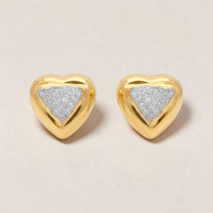 22KT Gold Heart Shape Stud Earrings