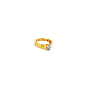 22KT Heavy Band Gold CZ Ring