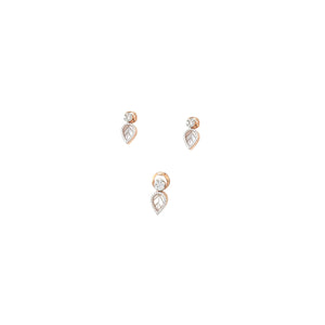 18KT Lightweight Pendant Set - Leaf Drop Design