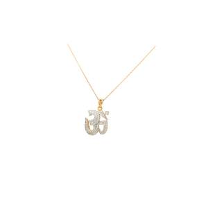 Om Diamond Pendant in Gold | Spiritual Fine Jewellery