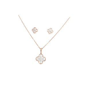 Floral Diamond Necklace Set in Gold | Elegant Fine Jewellery