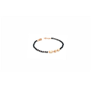 18KT Gold Black Beads Bracelet for Everyday Wear