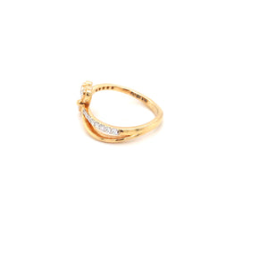 Diamond Floral Gold Ring