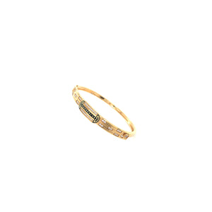 22K Gold Designer Kada for Men | Black Enamel Stone Bracelet