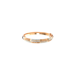 18KT Two-Tone Gold Stone-Studded Kada for Men