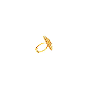 22KT Traditional Gold Ring | Oval Leaf Pattern