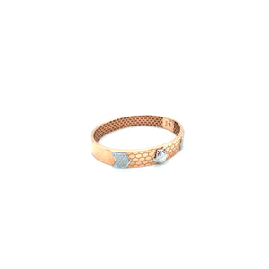 18KT Gold Honeycomb Design Kada for Men