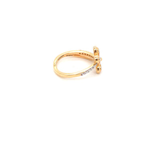 Diamond Floral Gold Ring