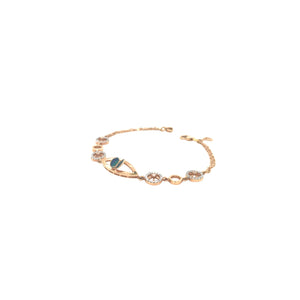 18KT Gold Bracelet for Women | Oval Leaf Centre Design