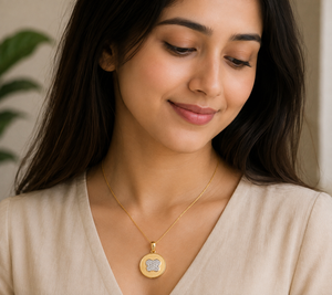 22KT Gold Diamond Clover Pendant