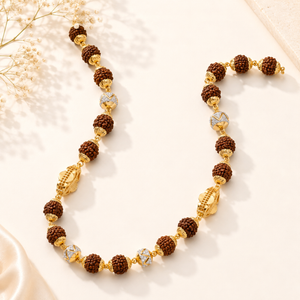 Divine Hamsa 22K Gold Rudraksha Chain
