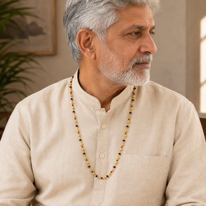 Royal 22KT Gold Black Bead Chain