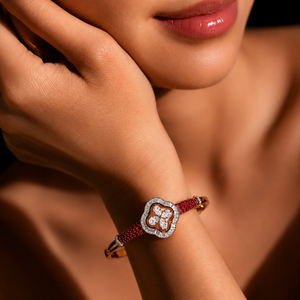Floral Diamond Bracelet in Rose Gold