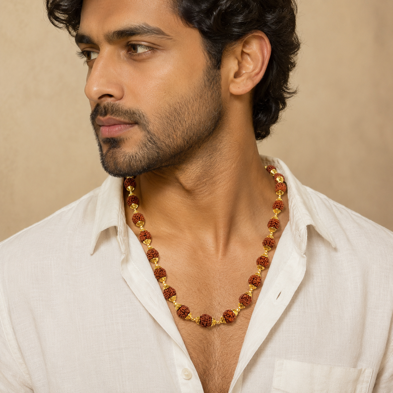 22Kt Gold Rudraksha Mala | Original Rudraksha Chain