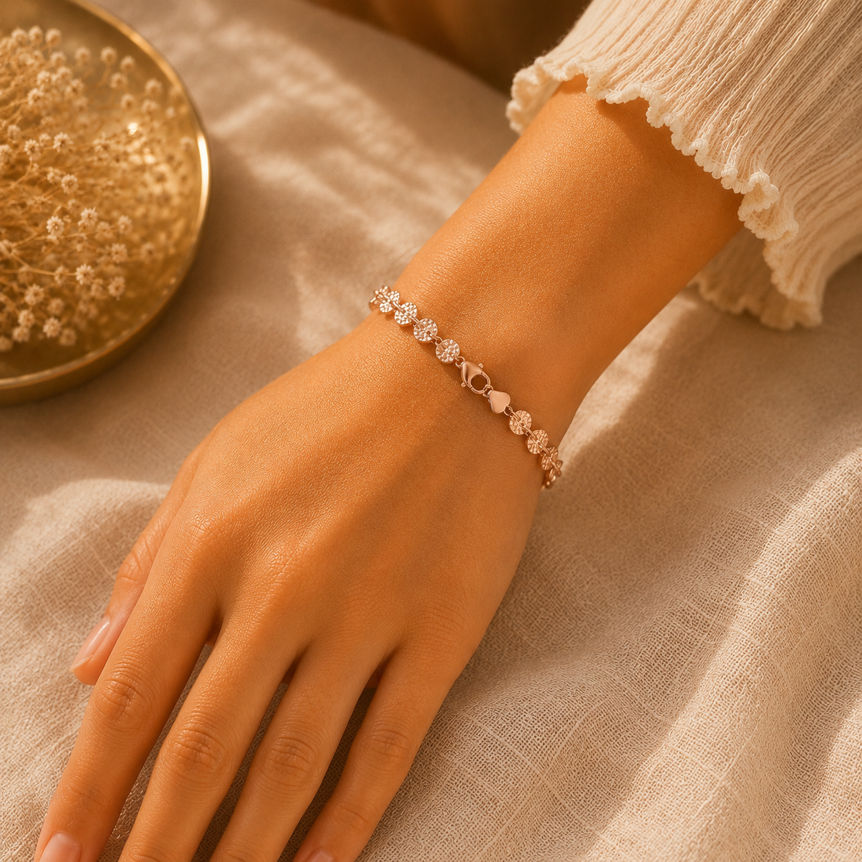 18KT Gold Chain Bracelet for Women