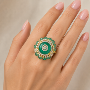 Emerald Diamond Cocktail Ring