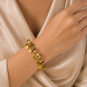 Gold Rudraksha Bracelet with Bead Details