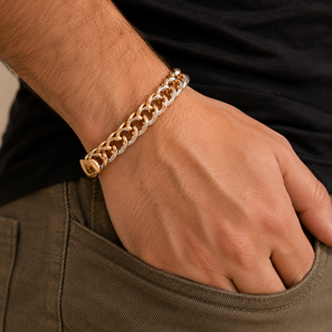 18KT Two-Tone Gold Bracelet for Men