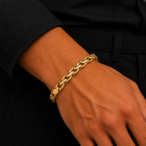 22K Gold Braided Chain Bracelet for Men | Classic Gold Jewellery